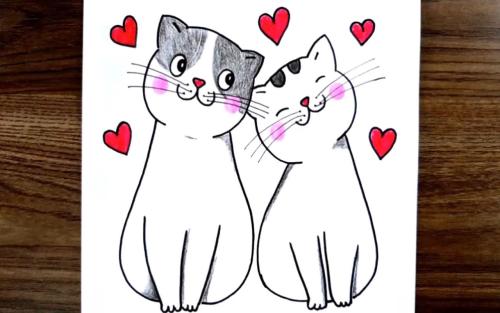 عکس نقاشی گربه رنگ شده