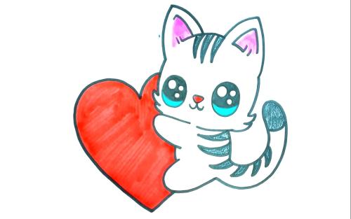 عکس نقاشی گربه رنگ شده