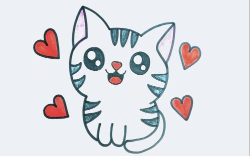 عکس نقاشی گربه رنگ شده