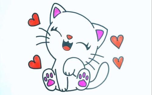 عکس نقاشی گربه رنگ شده