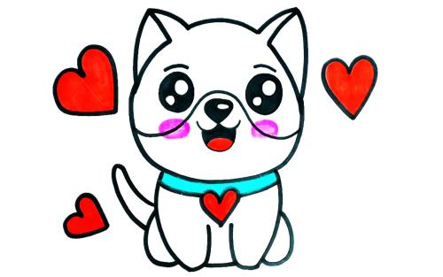 عکس نقاشی گربه رنگ شده